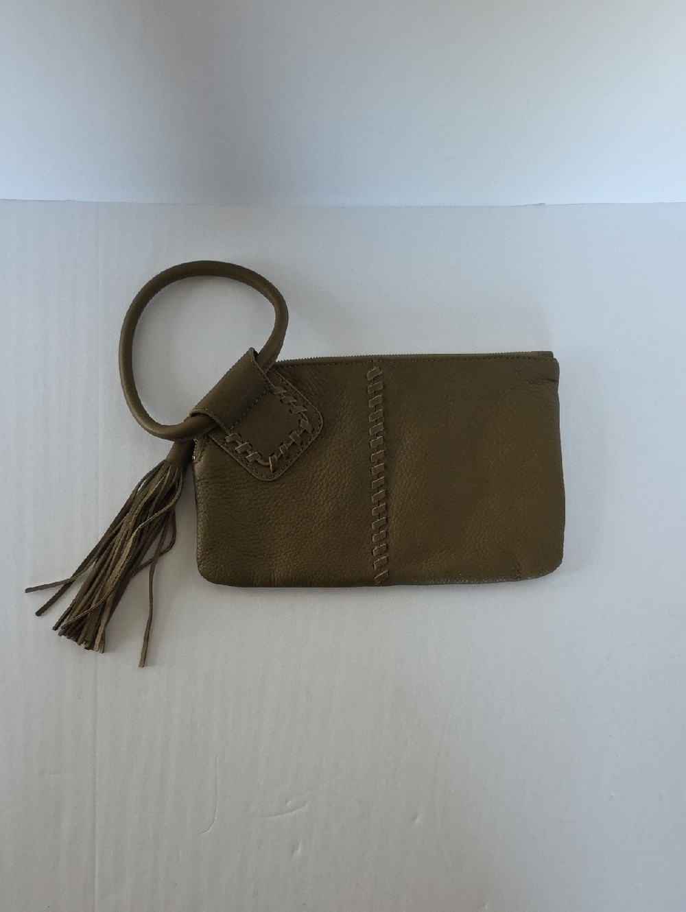 HOBO 100% Genuine Leather Olive Green Wristlet Clutch/Wallet